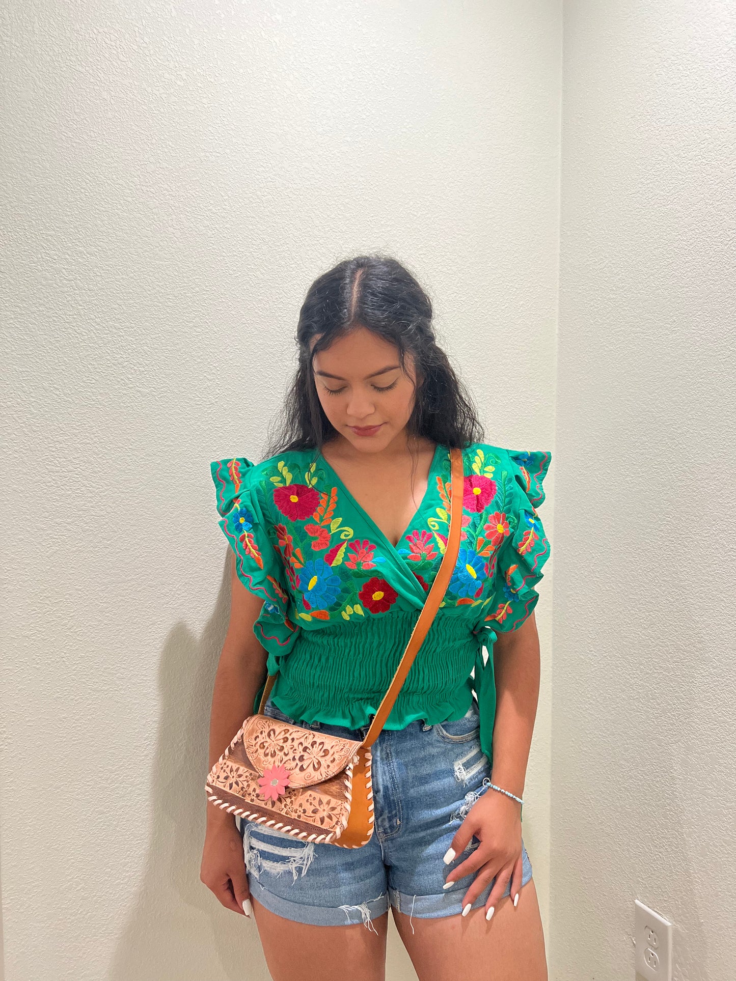 Leather Crossbody- Brown