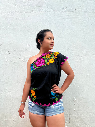 Zinacantan Blouse One Shoulder- S/M